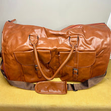 Load image into Gallery viewer, Rory, The Ultimate Duffle - Camel Faux Leather
