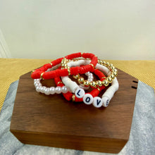 Load image into Gallery viewer, Bracelet Pack - Clay &amp; Gold Bead - Love
