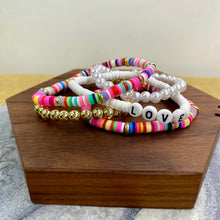 Load image into Gallery viewer, Bracelet Pack - Clay &amp; Gold Bead - Love
