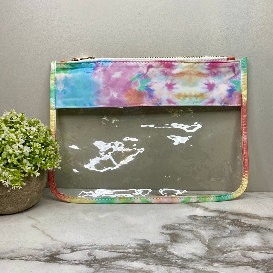 Clear Zip XL Pouch - Tie Dye