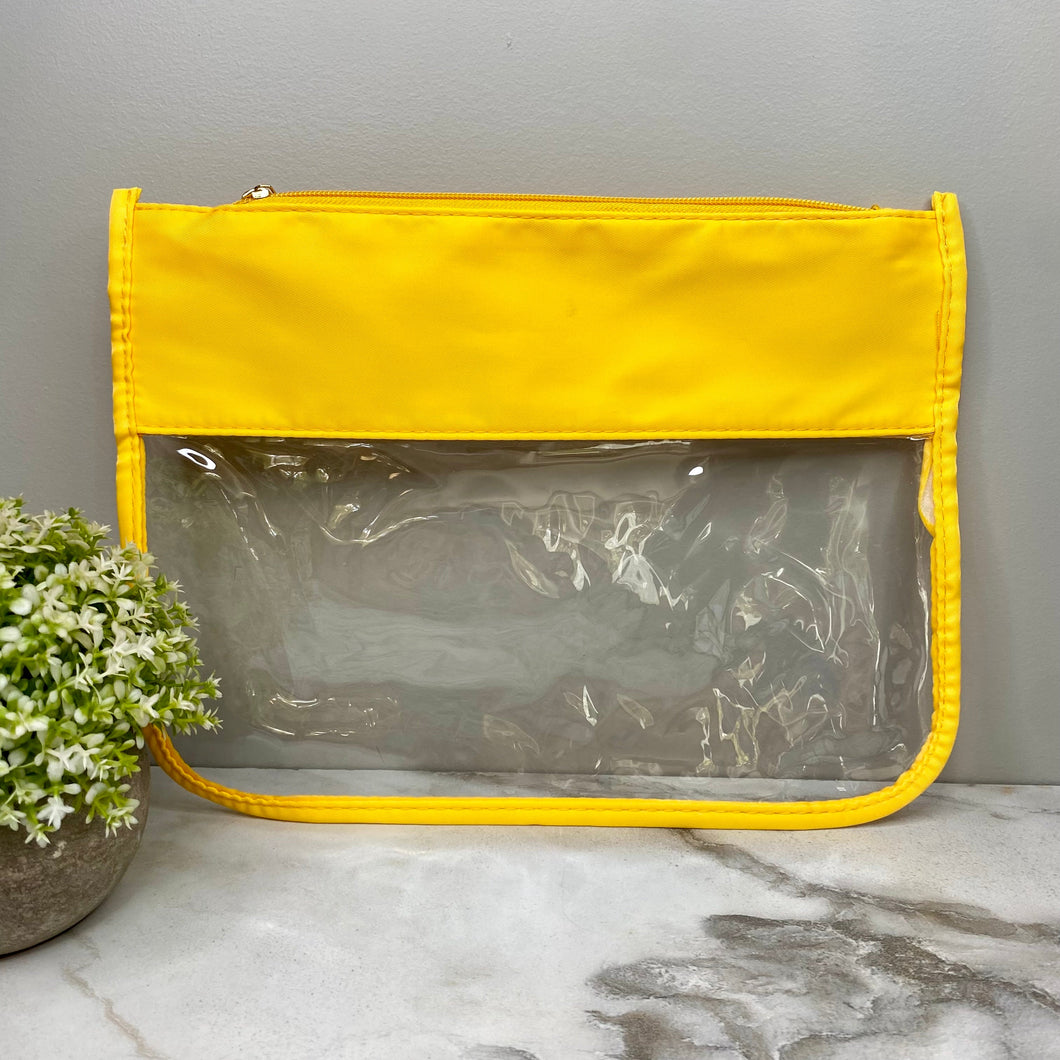 Clear Zip XL Pouch - Yellow