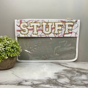 Clear Zip XL Pouch - Sports - Baseball