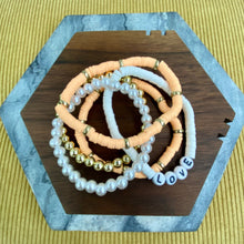 Load image into Gallery viewer, Bracelet Pack - Clay &amp; Gold Bead - Love
