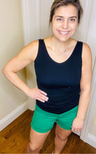 Load image into Gallery viewer, Seeing Green Tummy Control Judy Blue Shorts
