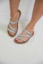 Load image into Gallery viewer, Twist N Shout Sandals in Silver
