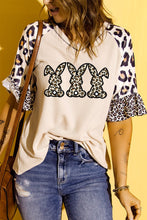 Load image into Gallery viewer, Easter Leopard Waffle-Knit Flounce Sleeve Top
