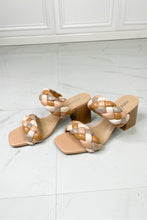 Load image into Gallery viewer, SODA Interwoven Ideas Braided Strap Block Heel Slide Sandal in Nude
