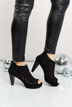 Load image into Gallery viewer, Forever Link Peep Toe Ankle Boots in Black
