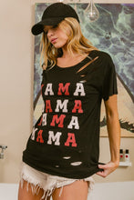 Load image into Gallery viewer, BiBi MAMA Graphic Distressed Short Sleeve T-Shirt
