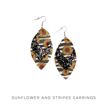 Load image into Gallery viewer, Sunflower and Stripes Earrings
