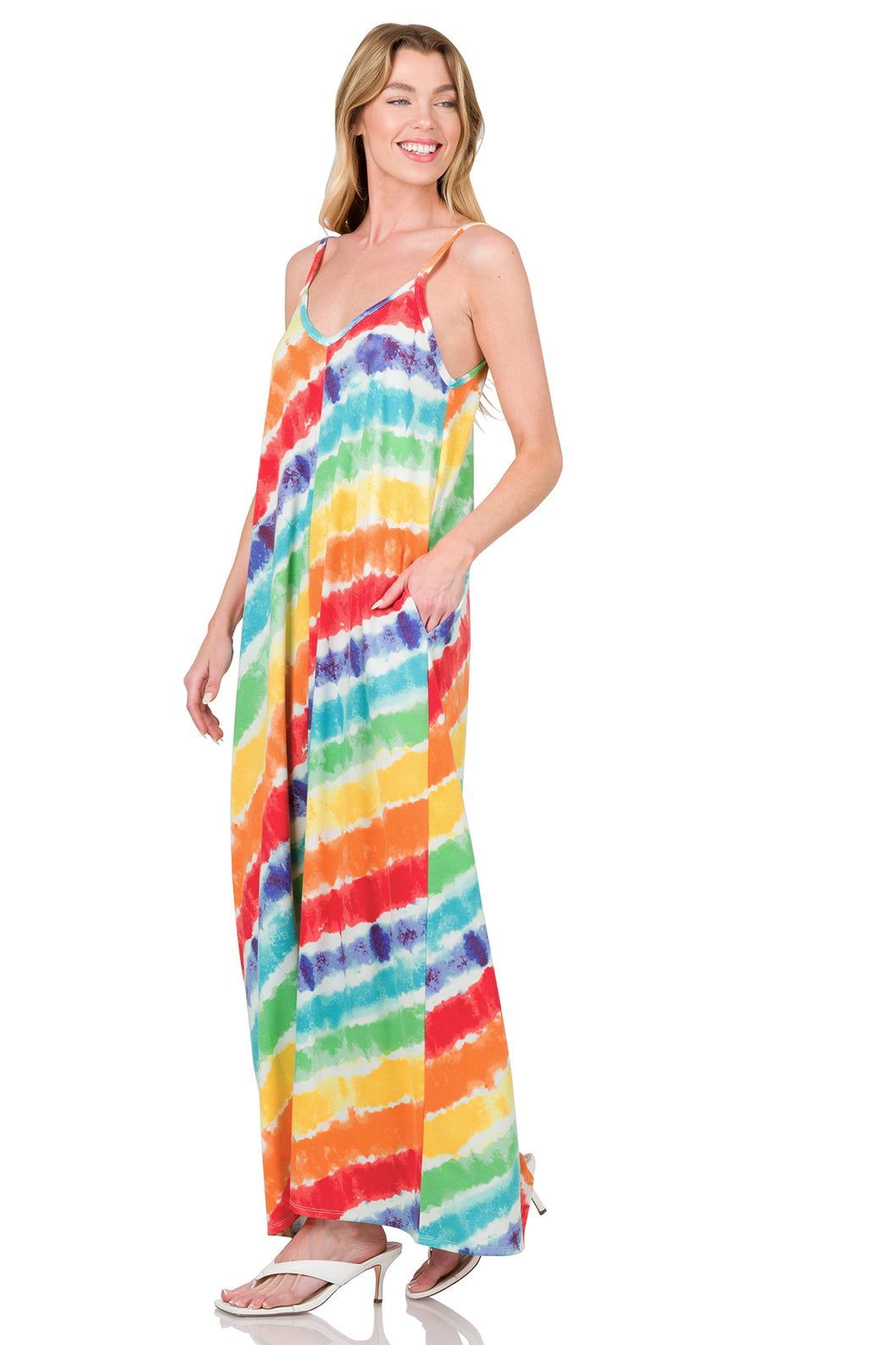 Rainbow Cami Dress with Pocket