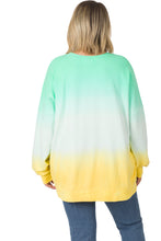 Load image into Gallery viewer, Yellow/Mint FRENCH TERRY DIP DYE HI-LOW HEM SWEATSHIRT
