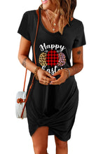 Load image into Gallery viewer, HAPPY EASTER Egg Graphic Twisted T-Shirt Dress

