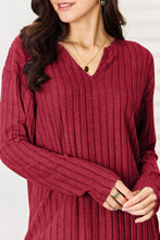 Load image into Gallery viewer, Basic Bae Full Size Notched Long Sleeve Top and Pants Set
