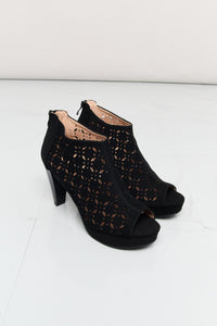 Forever Link Peep Toe Ankle Boots in Black