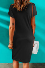 Load image into Gallery viewer, HAPPY EASTER Egg Graphic Twisted T-Shirt Dress
