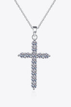 Load image into Gallery viewer, Moissanite Sterling Silver Cross Necklace
