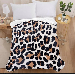 Leopard Fleece Sherpa Blanket