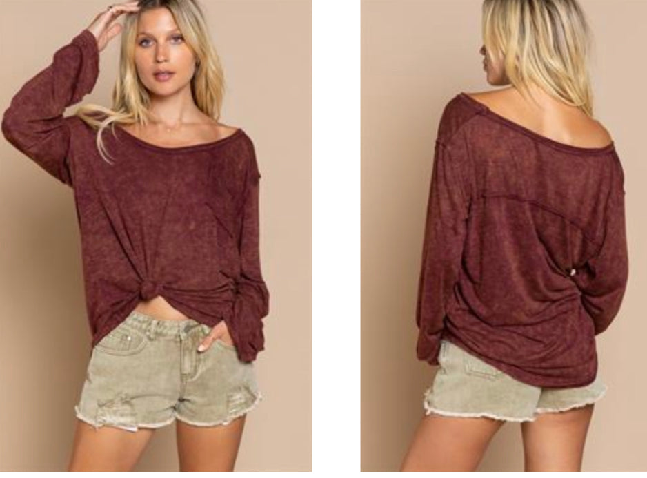 Burgundy Beach Bum Tee