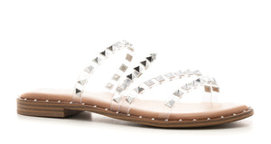Beach Please Studded Sandals - Clear