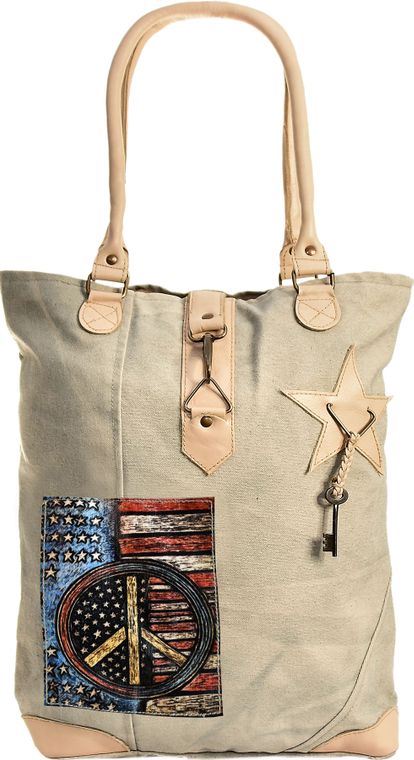 Peace Flag Canvas Tote