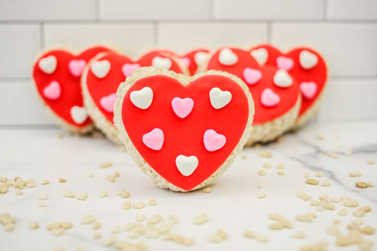 Valentine's Day Heart with Candies Rice Crispie Treat